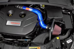Ford Focus Performance Air Intake - K&N Engineering - Typhoon Short Ram - Blue - `16-`18